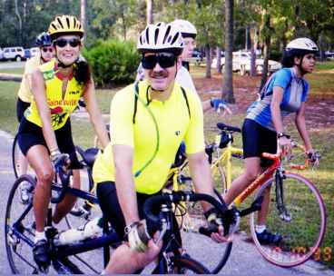 Barb Bergin and Don Roseman on tandem.
